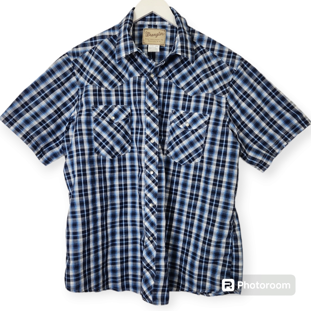 Wrangler Pearl Snap Button Down Short Sleeve Shirt size XL